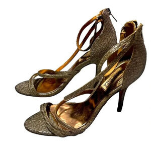 Badgley Mischka heels with flaws on heel sparkly elegant formal heels size 7